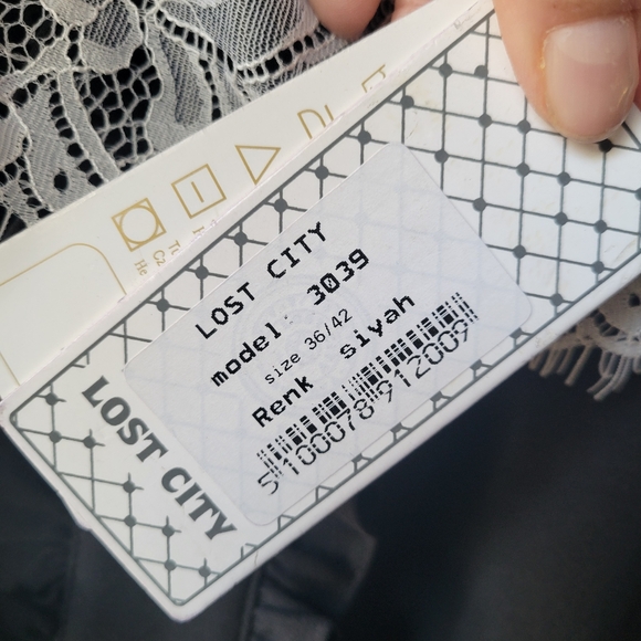 Lost City Women's Dress Victorian Gothic Style Med Black White Lace Full Zip NEW - Picture 5 of 16